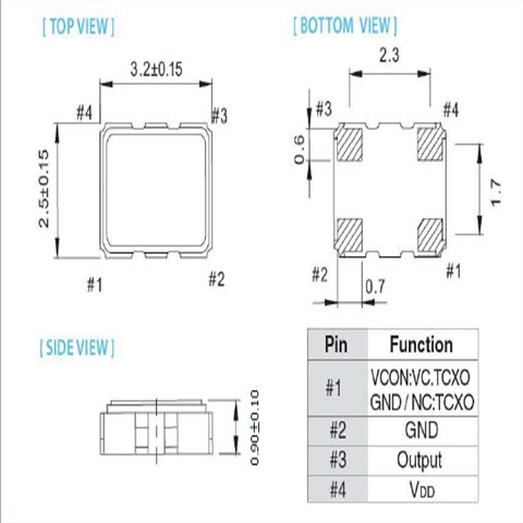 TXETBDSANF-26.000000/26MHz/TCXO/3225mm/±1ppm/2.8V~3.3V