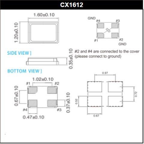 Cardinal晶振,贴片晶振,CX1612晶振