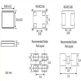 HE-MCC-6B-26.000F-18M-30PPM 6G通讯晶振 HEC无源晶体