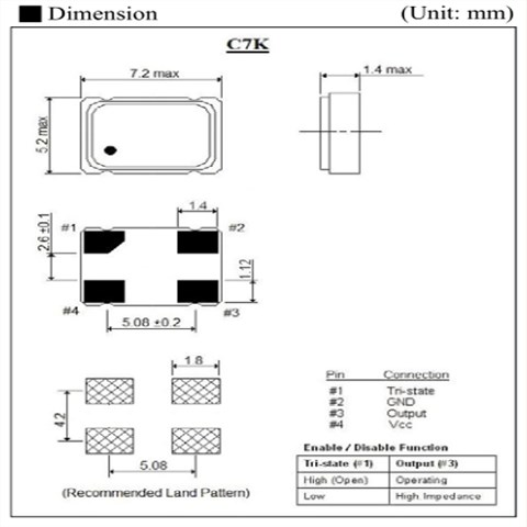 ITTI轻薄型晶振,C7KC20-32.768-15-3.3V,仪器仪表设备6G晶振