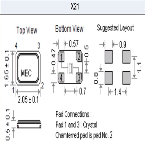 2016mm,X21-52.000-20-10-10W,MERCURY台湾晶体,52MHZ,X21