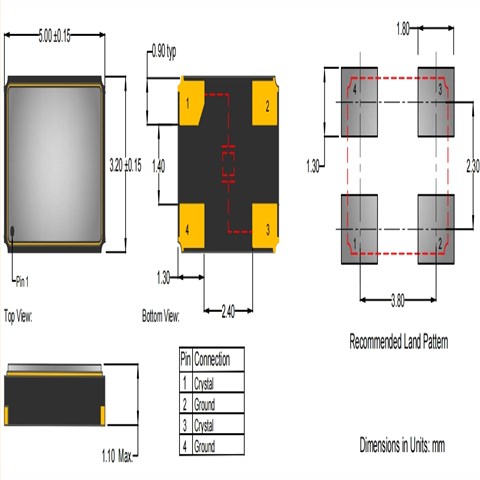 AE-132-A-1-2070-5-30-36M0000,Anderson蜂窝电话晶振,5032mm,36MHZ,